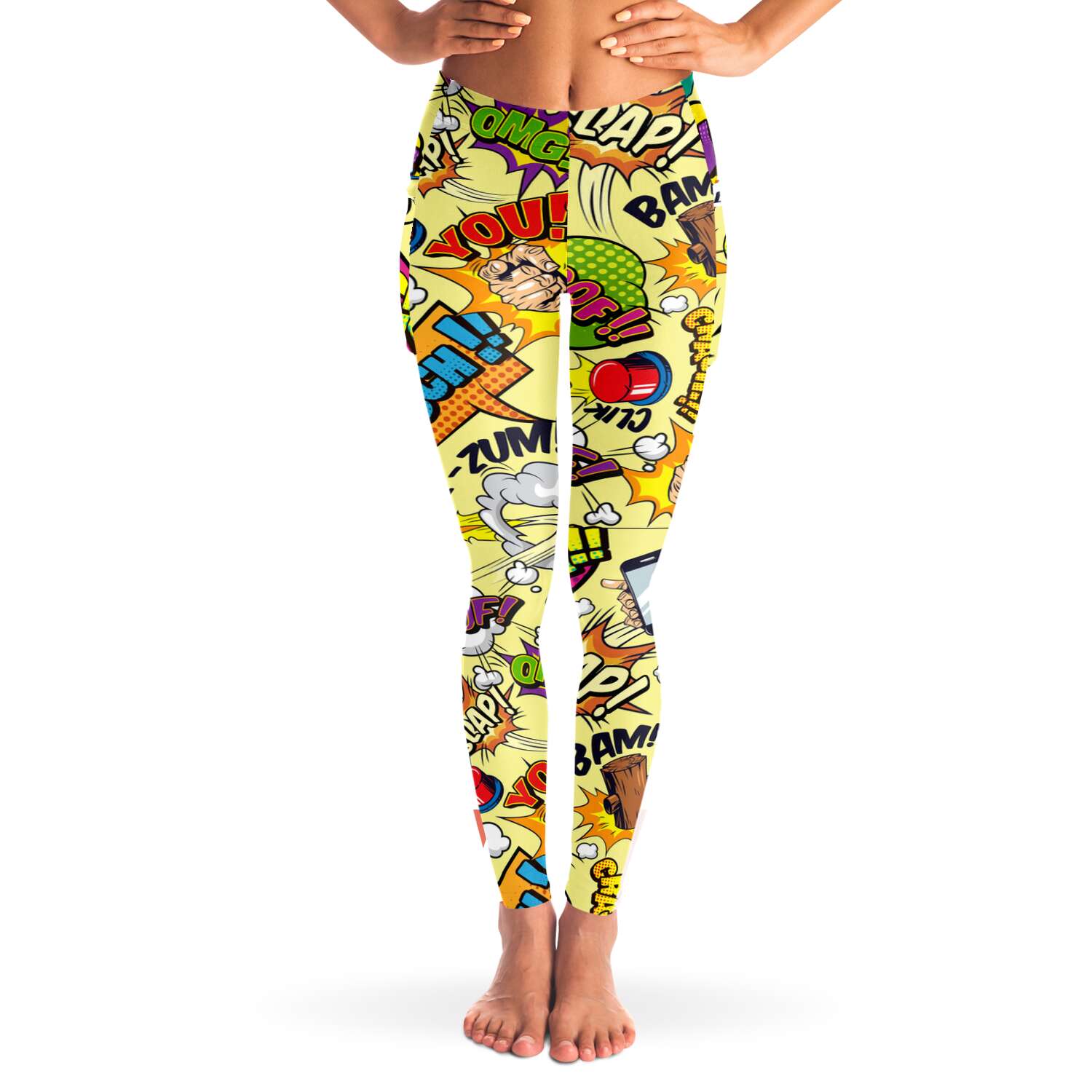 Comic Leggings with mesh pockets