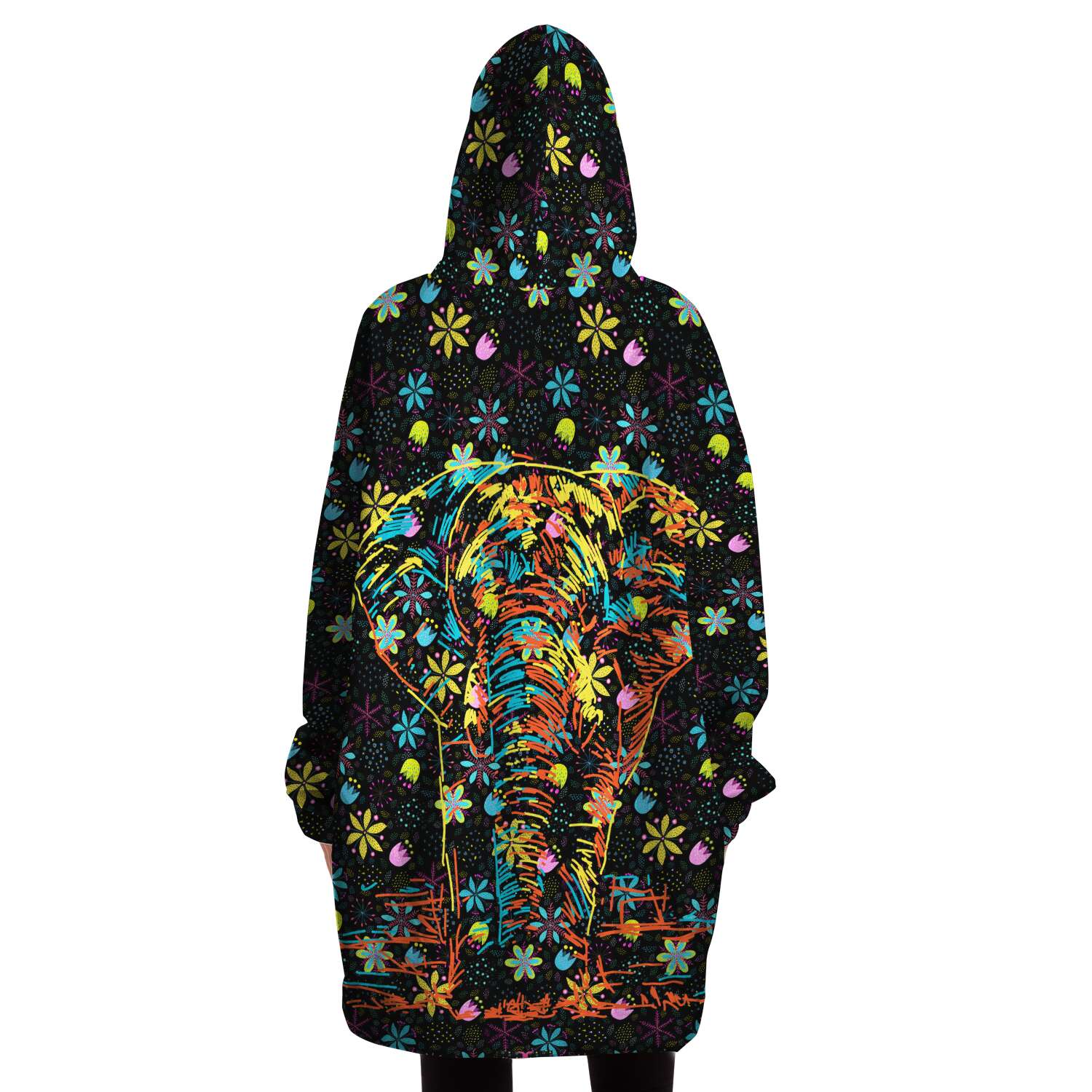 Elephant Flowers Snug Hoodie