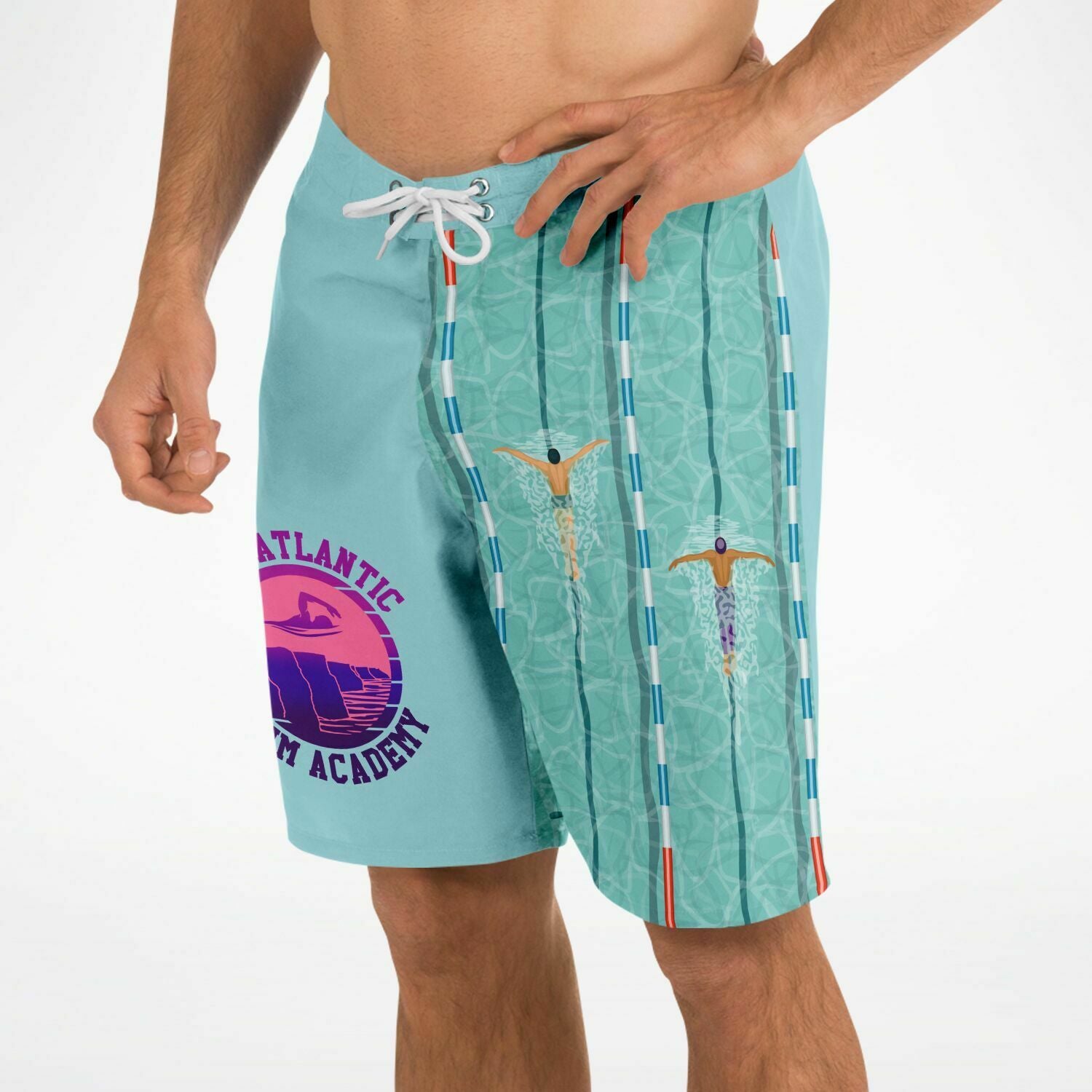 swim academy board shorts light blue