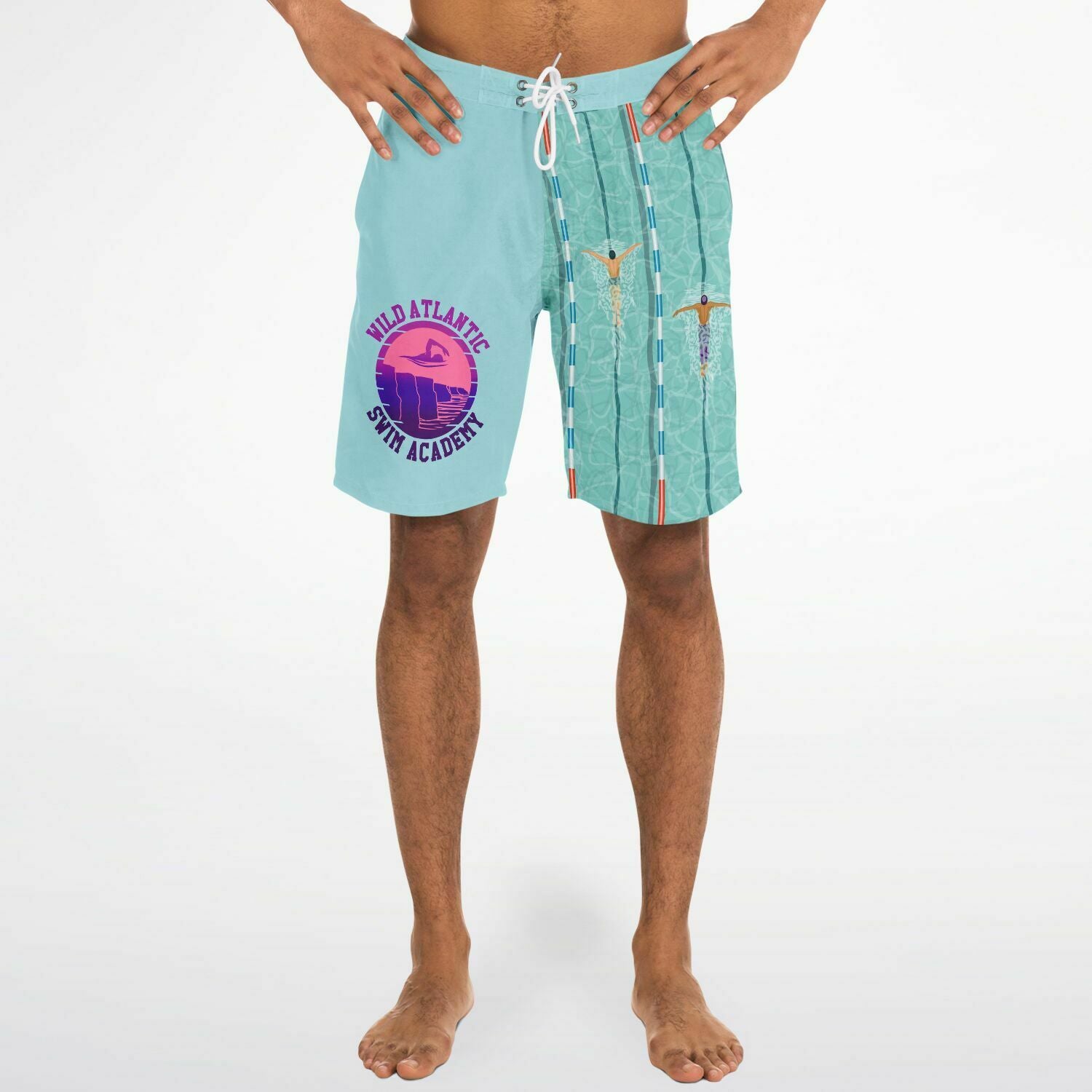 swim academy board shorts light blue