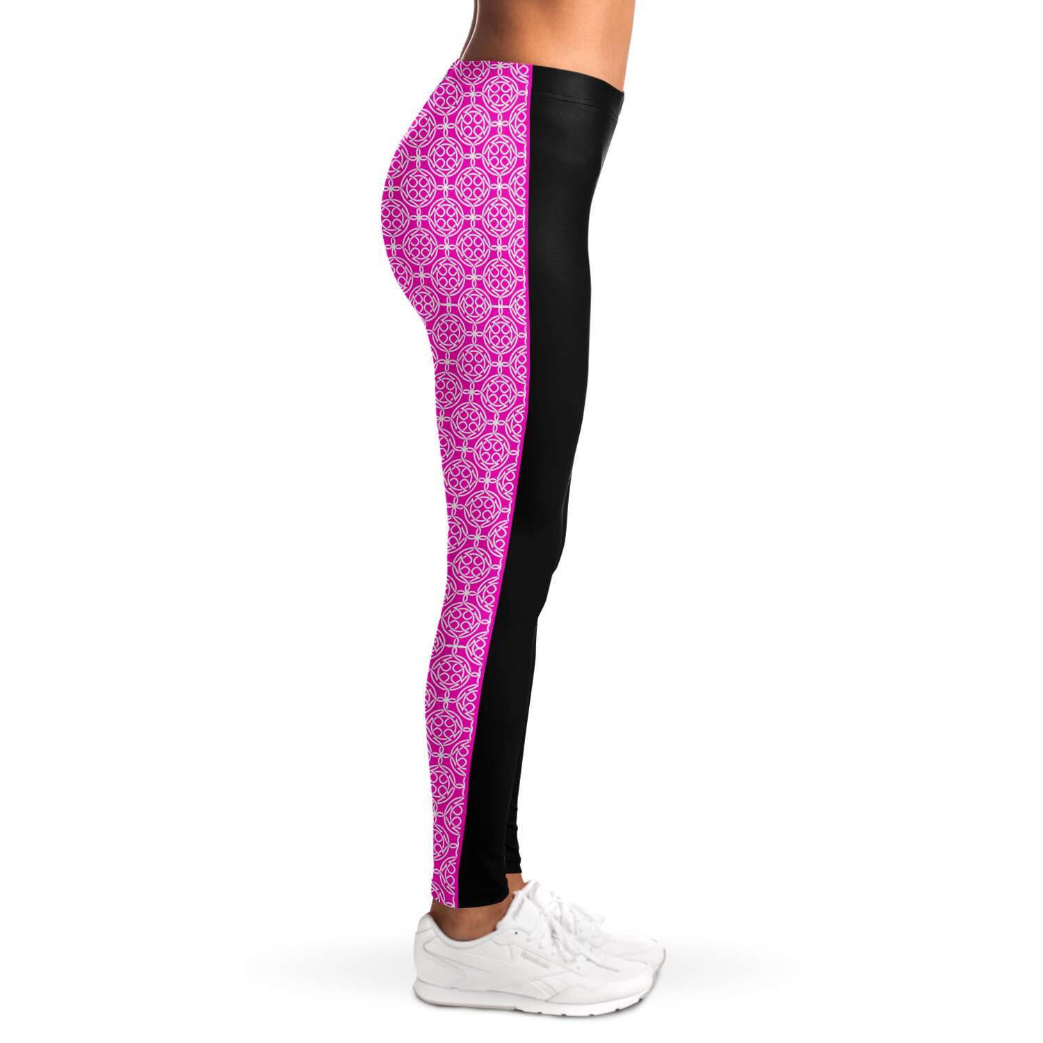 Pink Celtic & Black Leggings