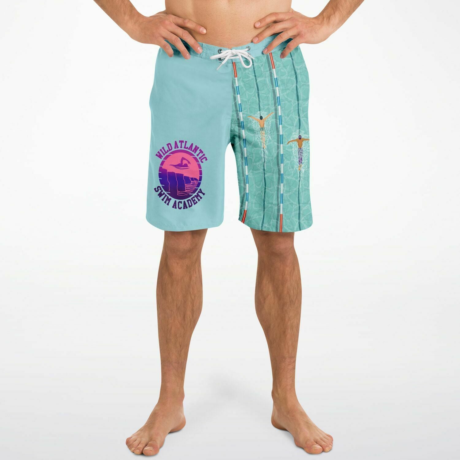 swim academy board shorts light blue