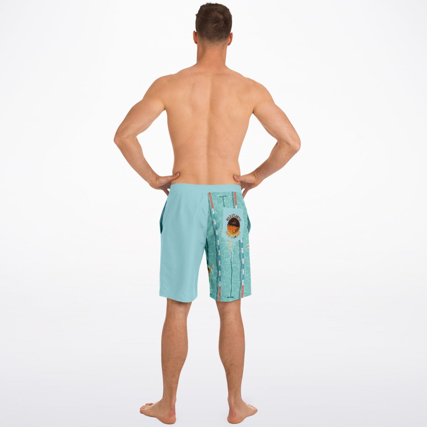 swim academy board shorts light blue