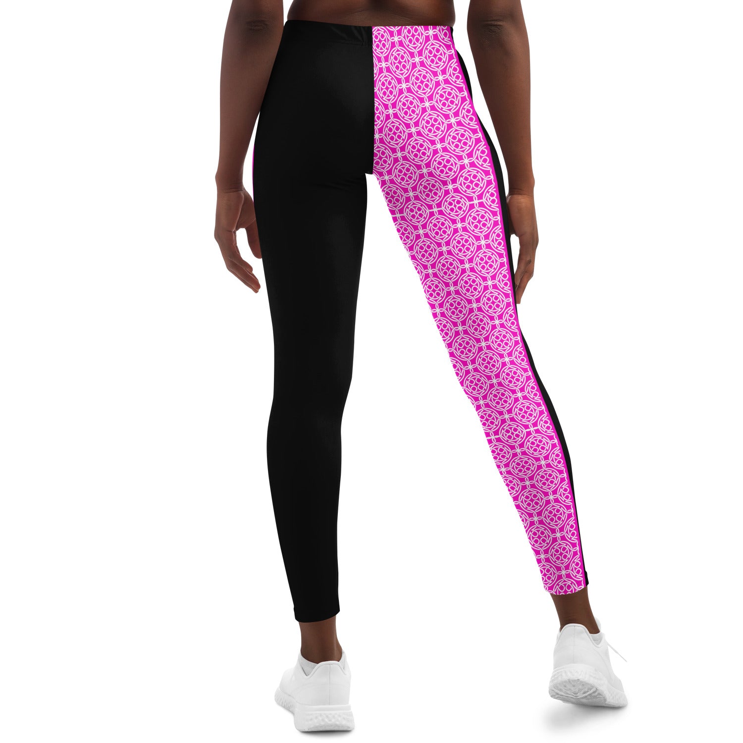 Pink Celtic & Black Leggings