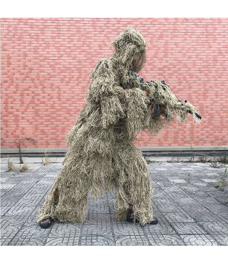 3D Withered Grass Ghillie Suit 4 PCS Sniper Camouflage Clothing