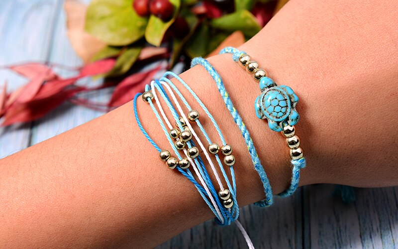 MOON GIRL Turtle Charm Wrap Bracelet