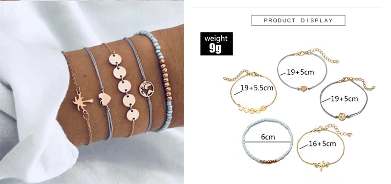 Bohemian Beads Chain Bracelets Bangles for Women