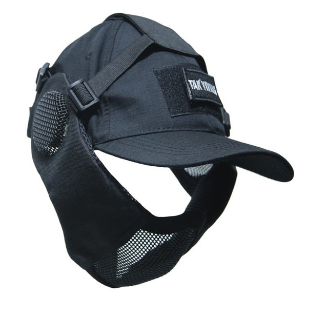 Tactical Mesh Mask With Ear Protection With Cap for Airsoft