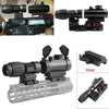 3X Magnifier Scope Compact Tactical Sight Flip + Holographic 1 x 40 Red/Green Dot