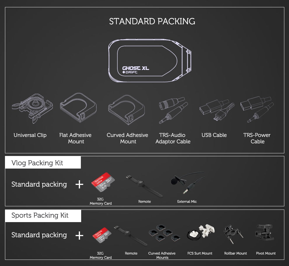 Live Streaming Drift Ghost XL Action Camera Sport Cam 1080P