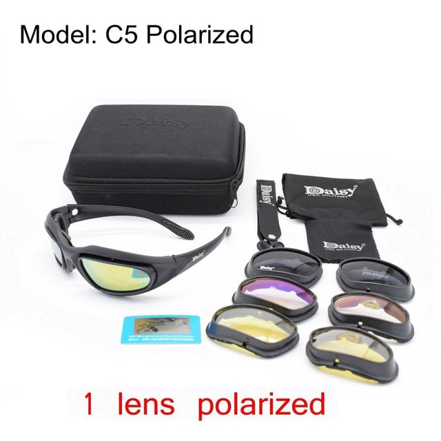 Tactical Polarized Glasses Military Goggles Army Sunglasses with 4 Lens Original Box