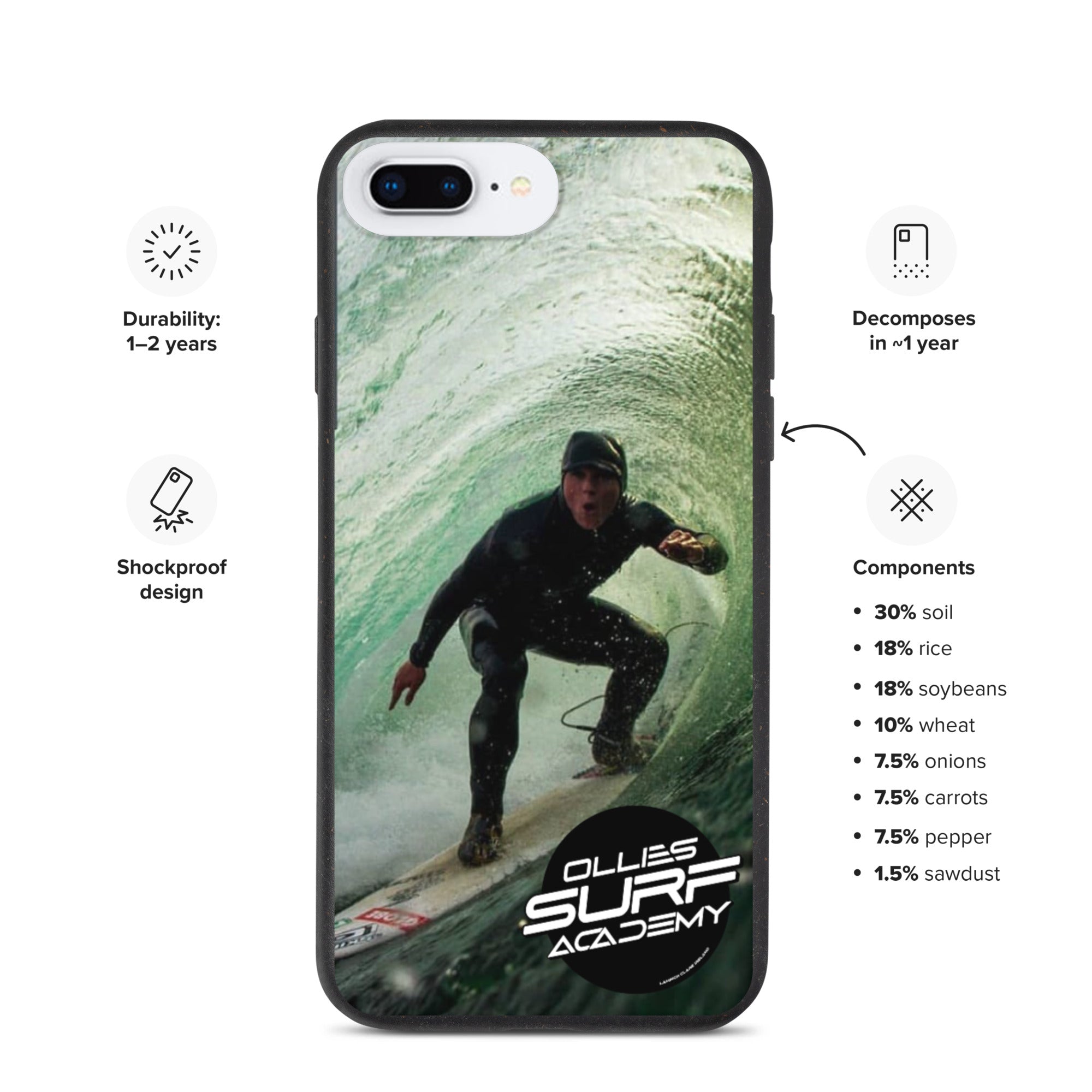 Ollies Surf Academy iPhone case