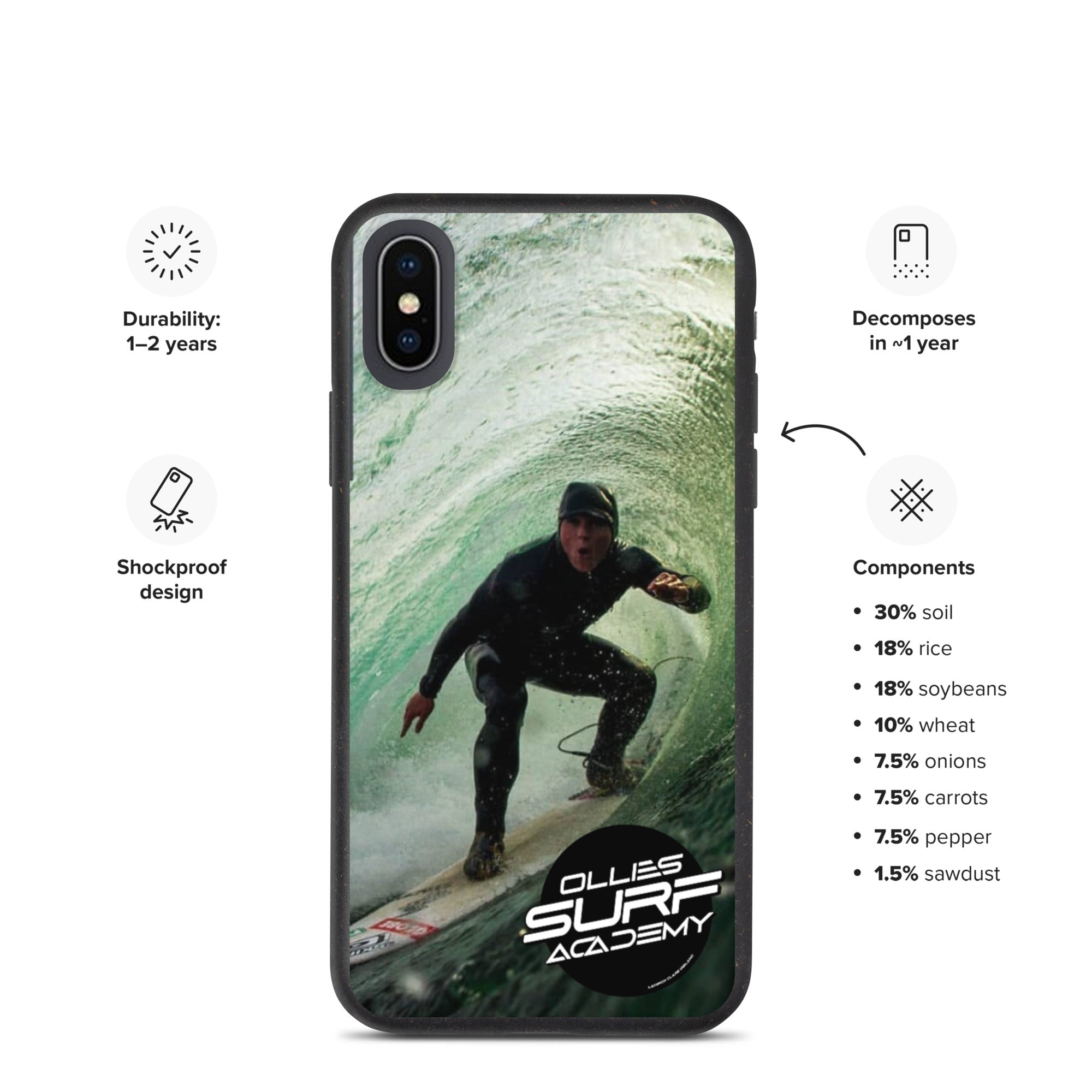 Ollies Surf Academy iPhone case